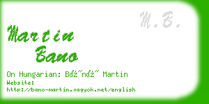 martin bano business card